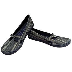 Blowfish Striped Slip-On Mary Jane Flats in Brown and Black Size 10.5